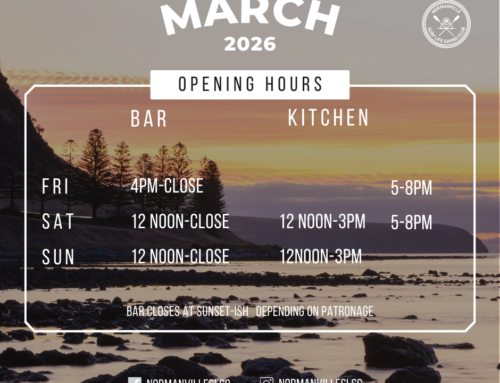 March hours – Club Bar & Kitchen