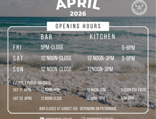 April 2026 hours – Club Bar & Kitchen
